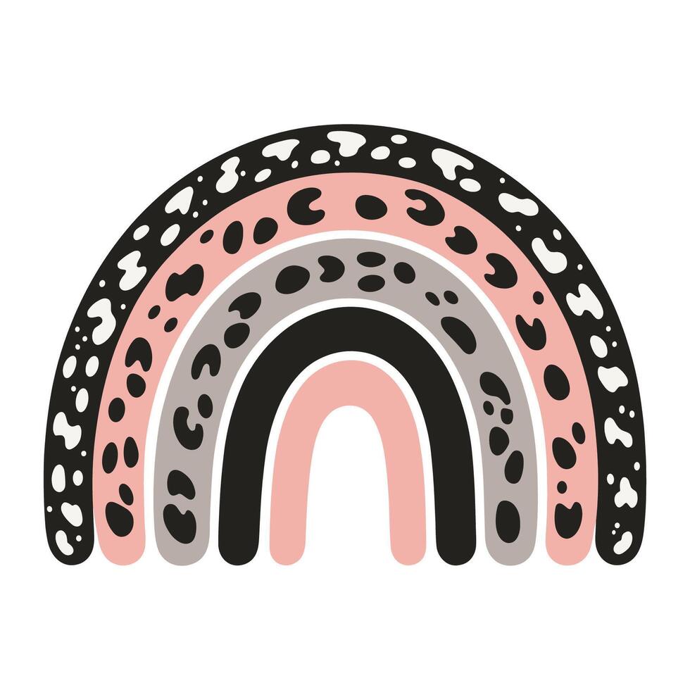 Abstract rainbow with animal leopard gepard print patterns vector
