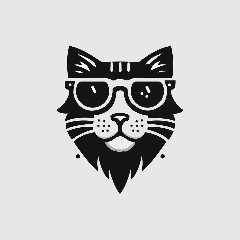 cat logo design, simple cat logo vector