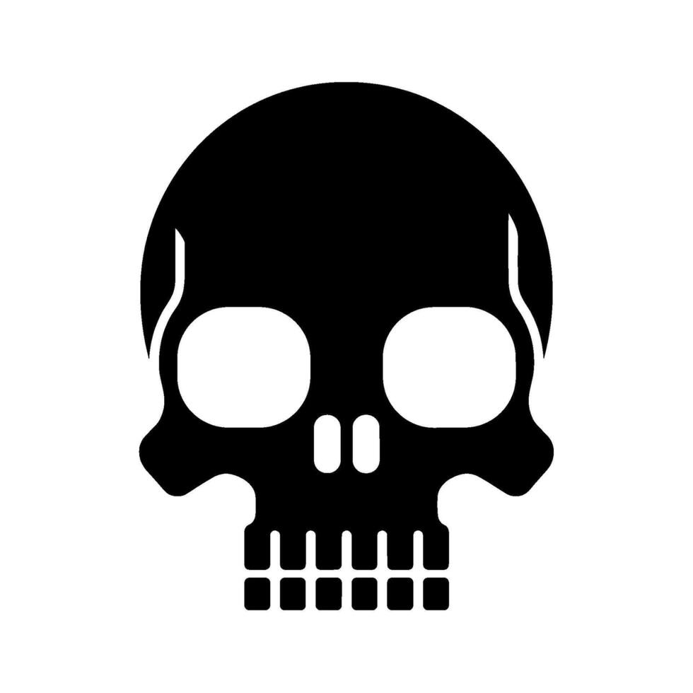 Black skull icon with a circular design on a white background vector