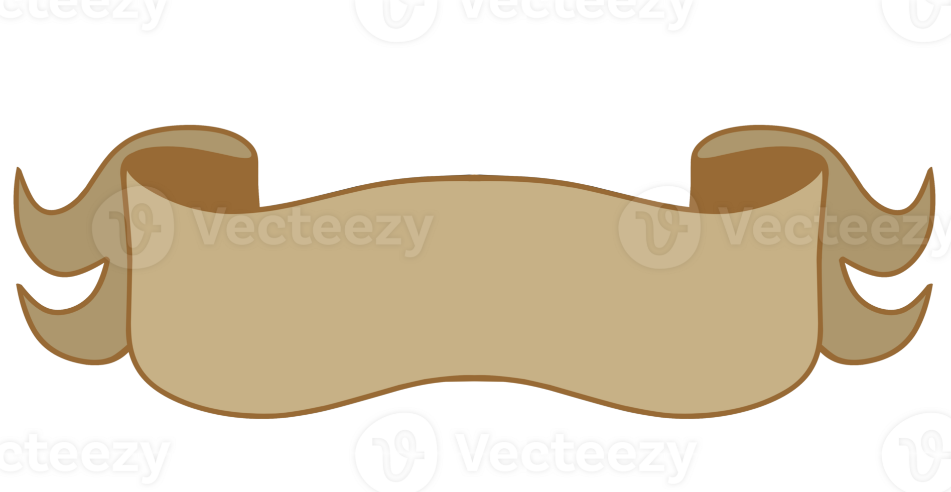 Flat Illustration of banner ribbon isolated png