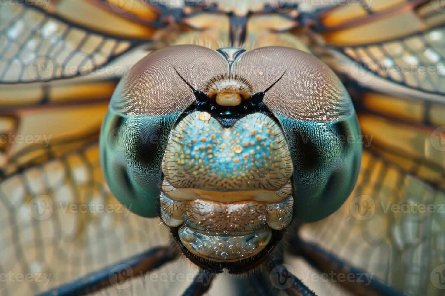 Macro portrait of a dragonfly photo