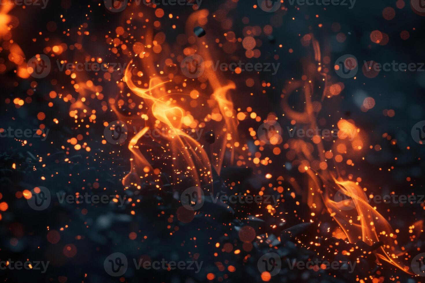 Ethereal flames and sparks background photo
