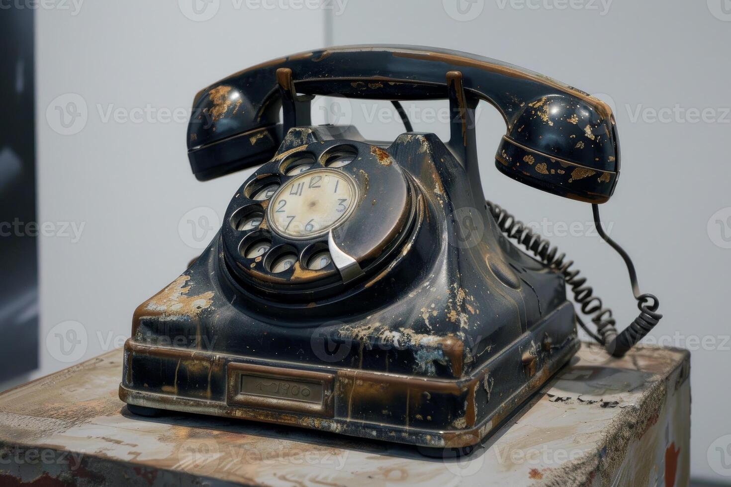 Old rotary phone showing passing of time photo
