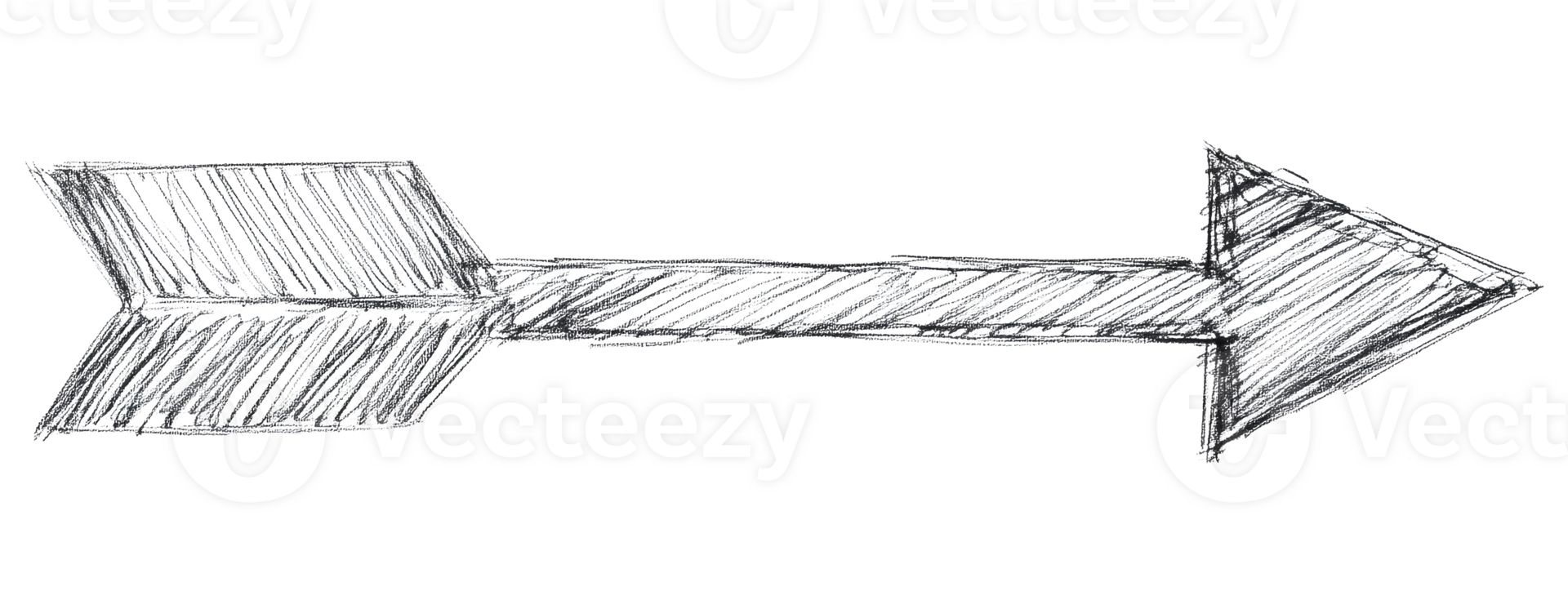 Hand drawn scribble arrow with transparent background cut out design element png