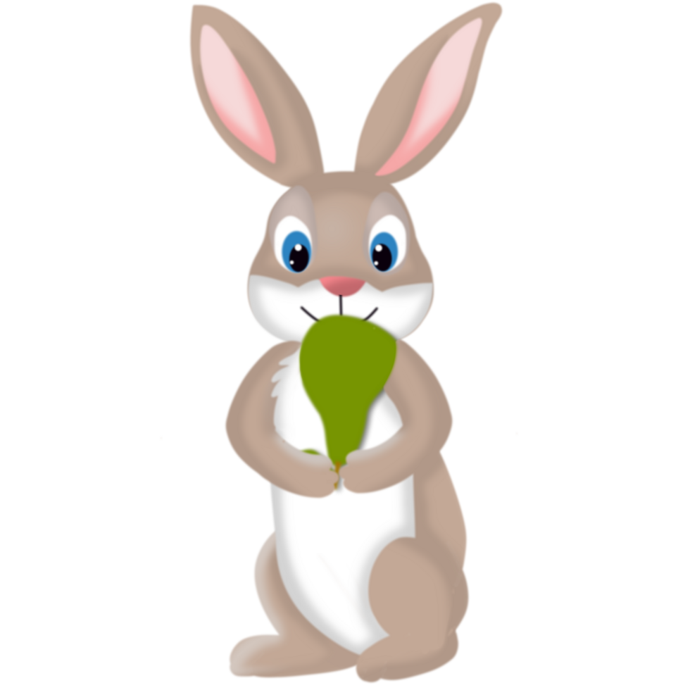 rabbit eat pear fruit png