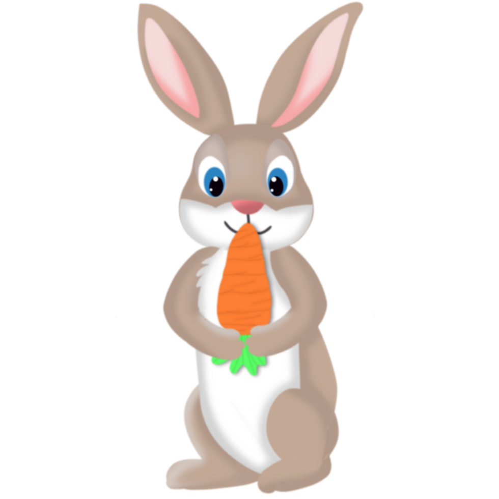 rabbit eating carrot png