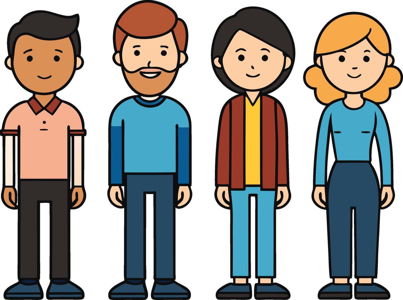 Characters Isolated Collection vector