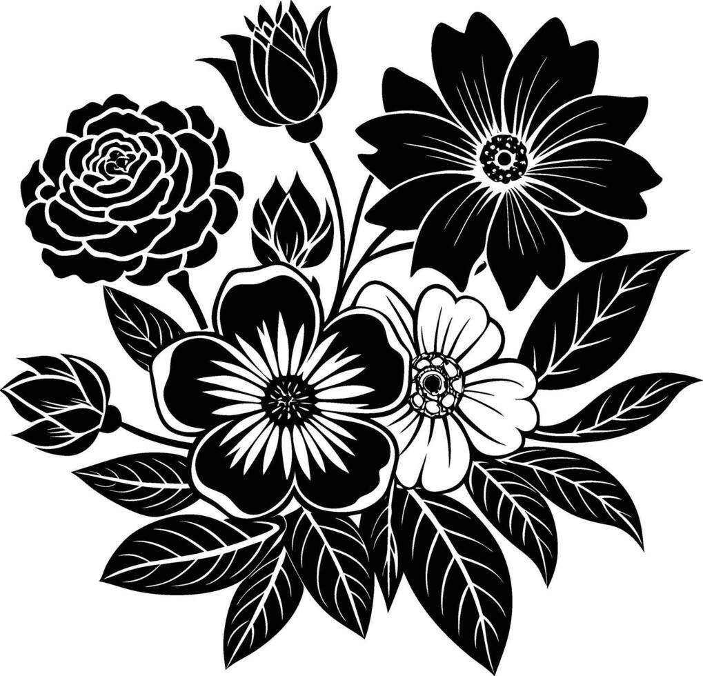 Assorted Blooms A Flower Set vector