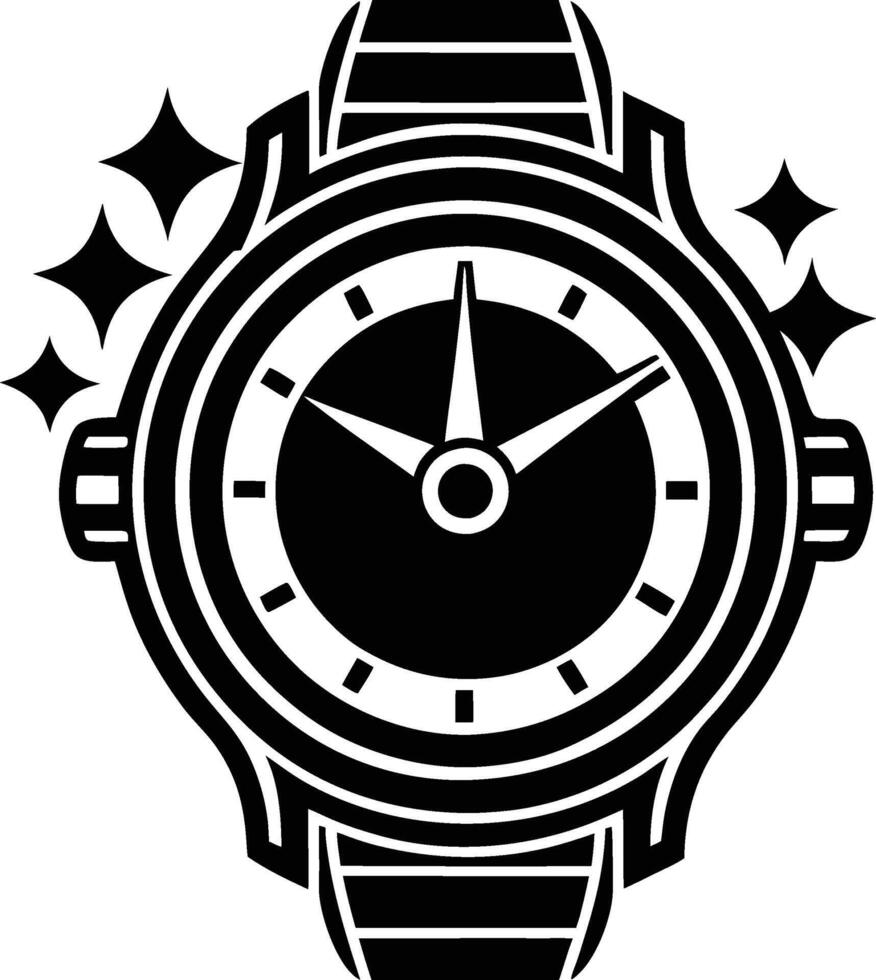 A watch with stars on it vector