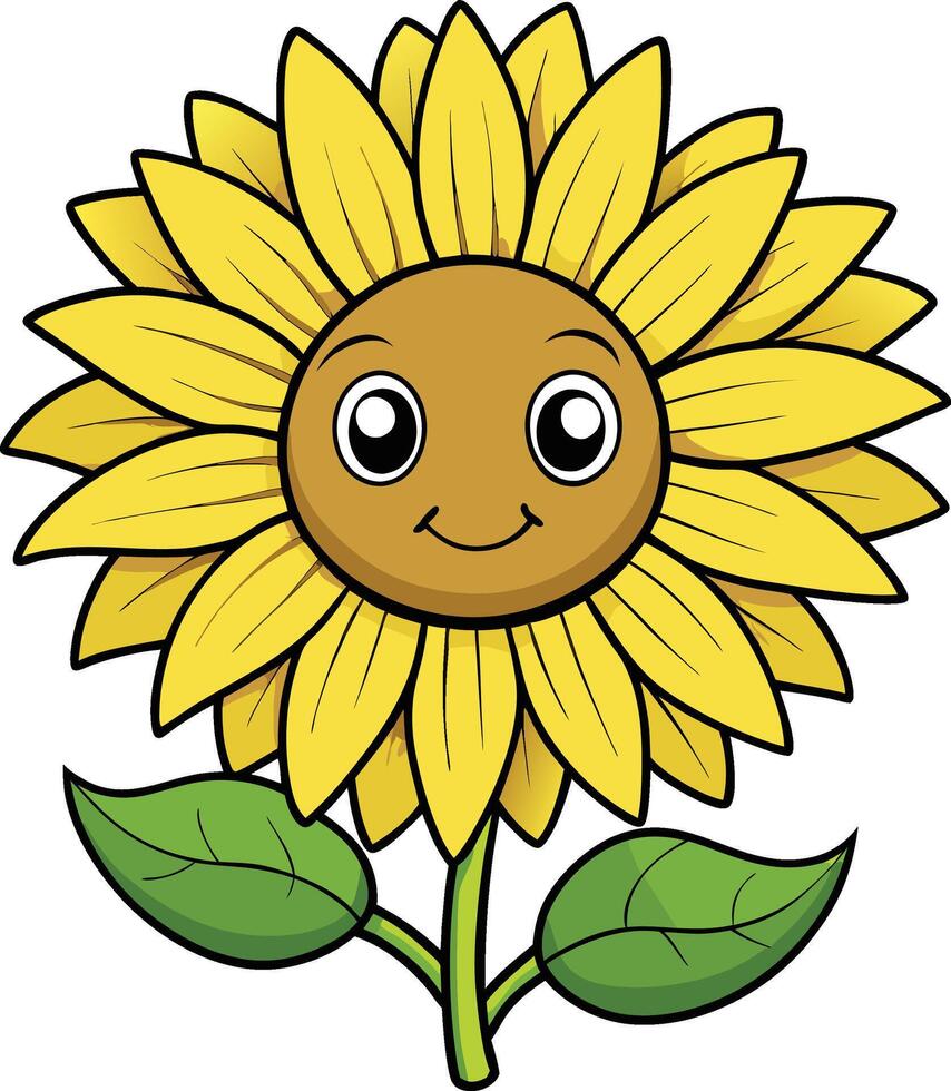 Elegant Sunflower Engraving vector