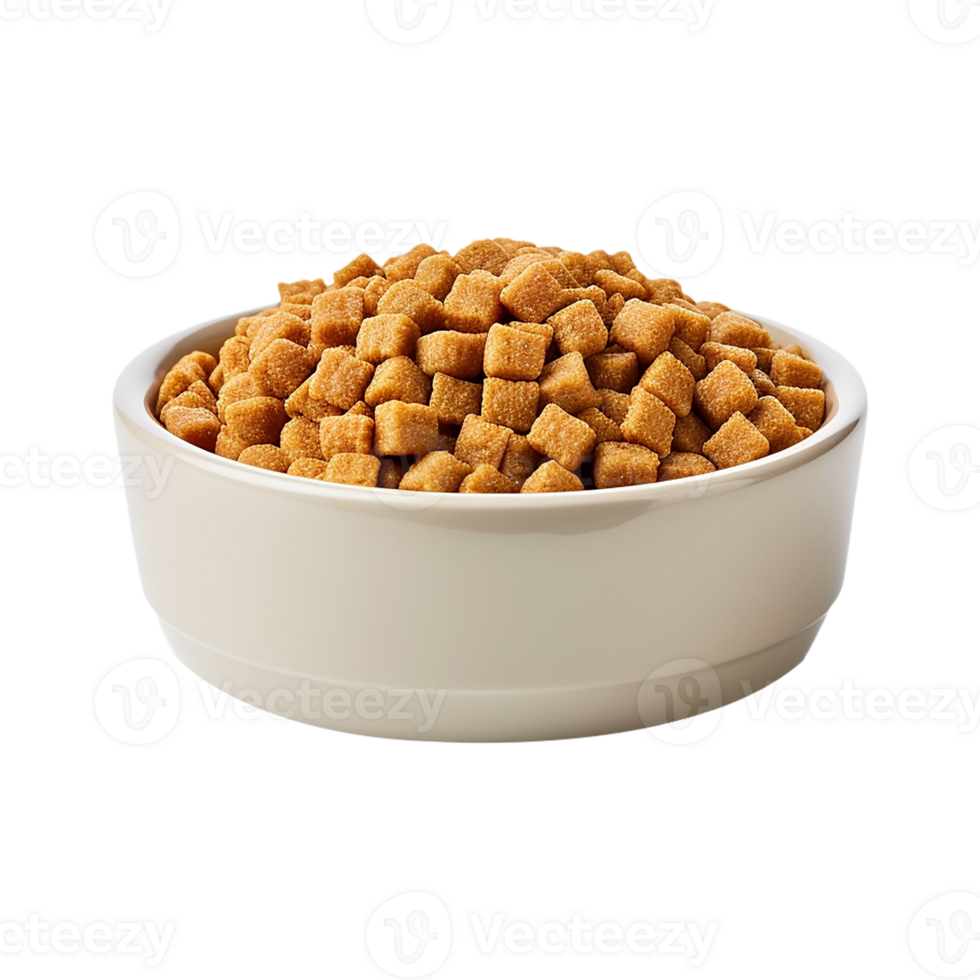 Tasty pet food in a bowl on a transparent background png