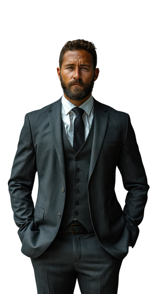 A man in a suit and tie png