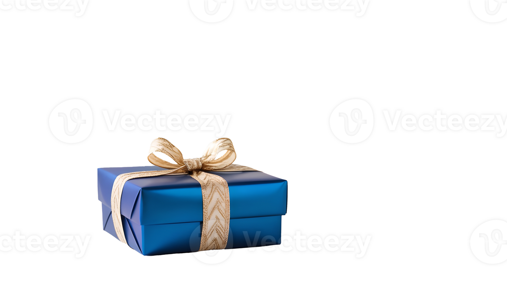Isolated blue present with gold ribbon, for birthdays or festive occasions. Transportable format for graphic designs and advertising png