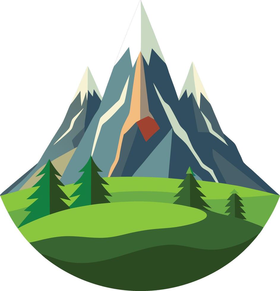 Mountain landscape with trees and mountains vector