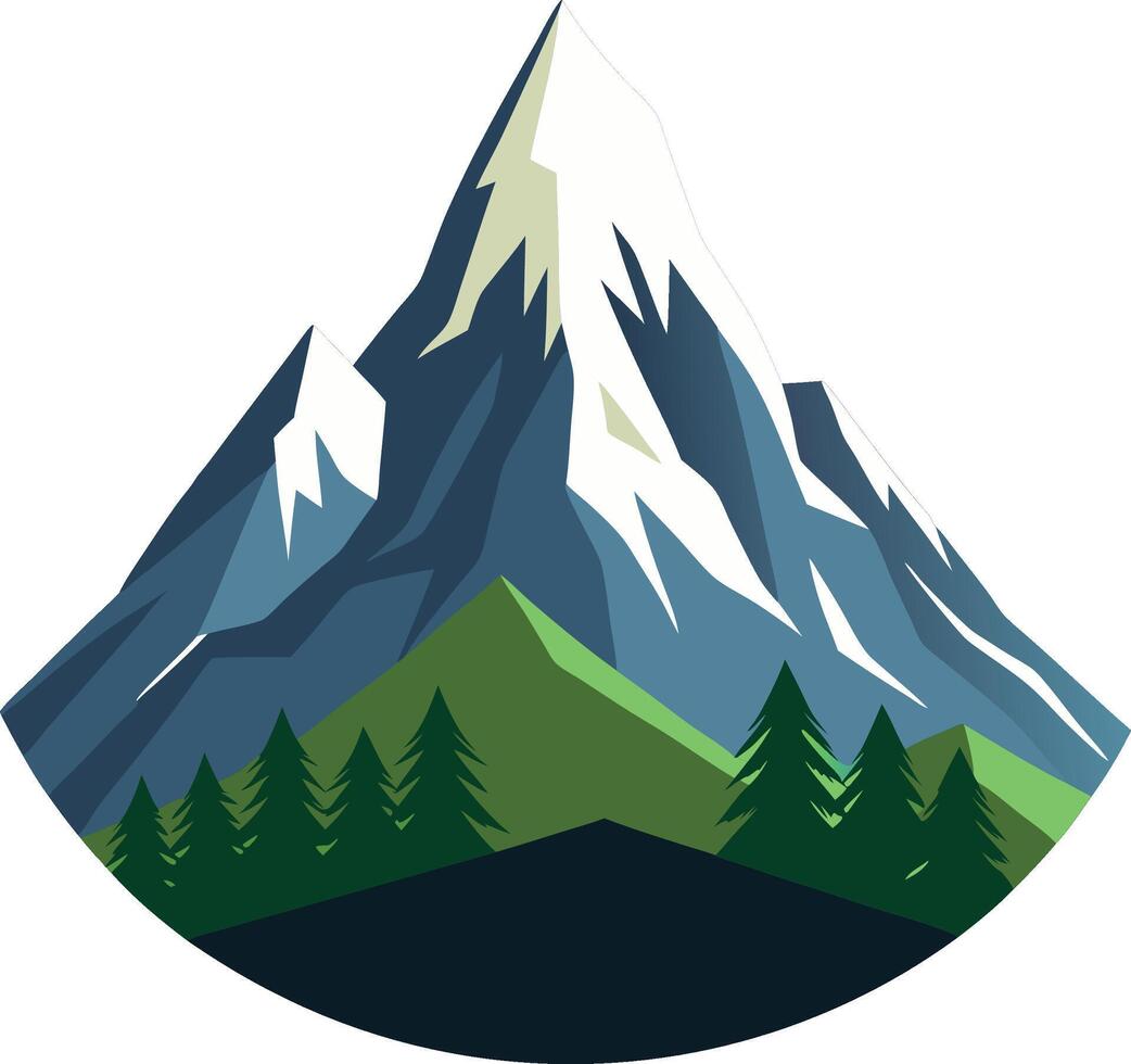 Mountain landscape with trees and mountains illustration vector