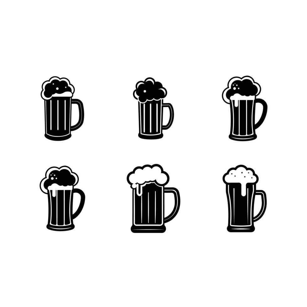 Stylish beer-themed and line art designs for diverse creative uses. vector