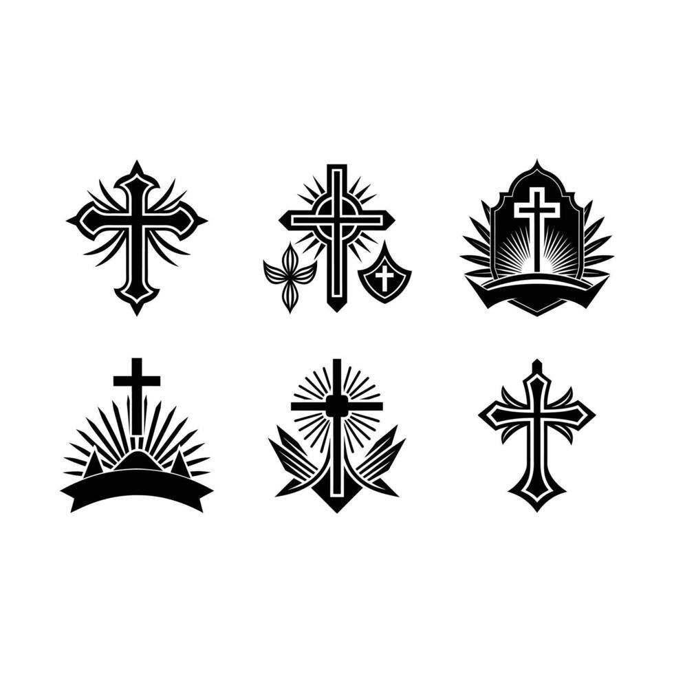 Christianity with line art design, perfect for religious projects. vector