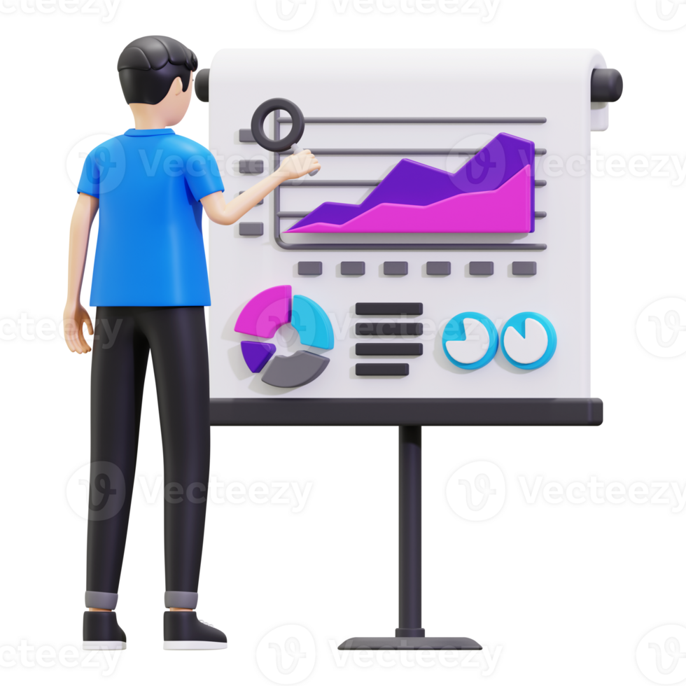 3d Data Analytics Report Illustration png