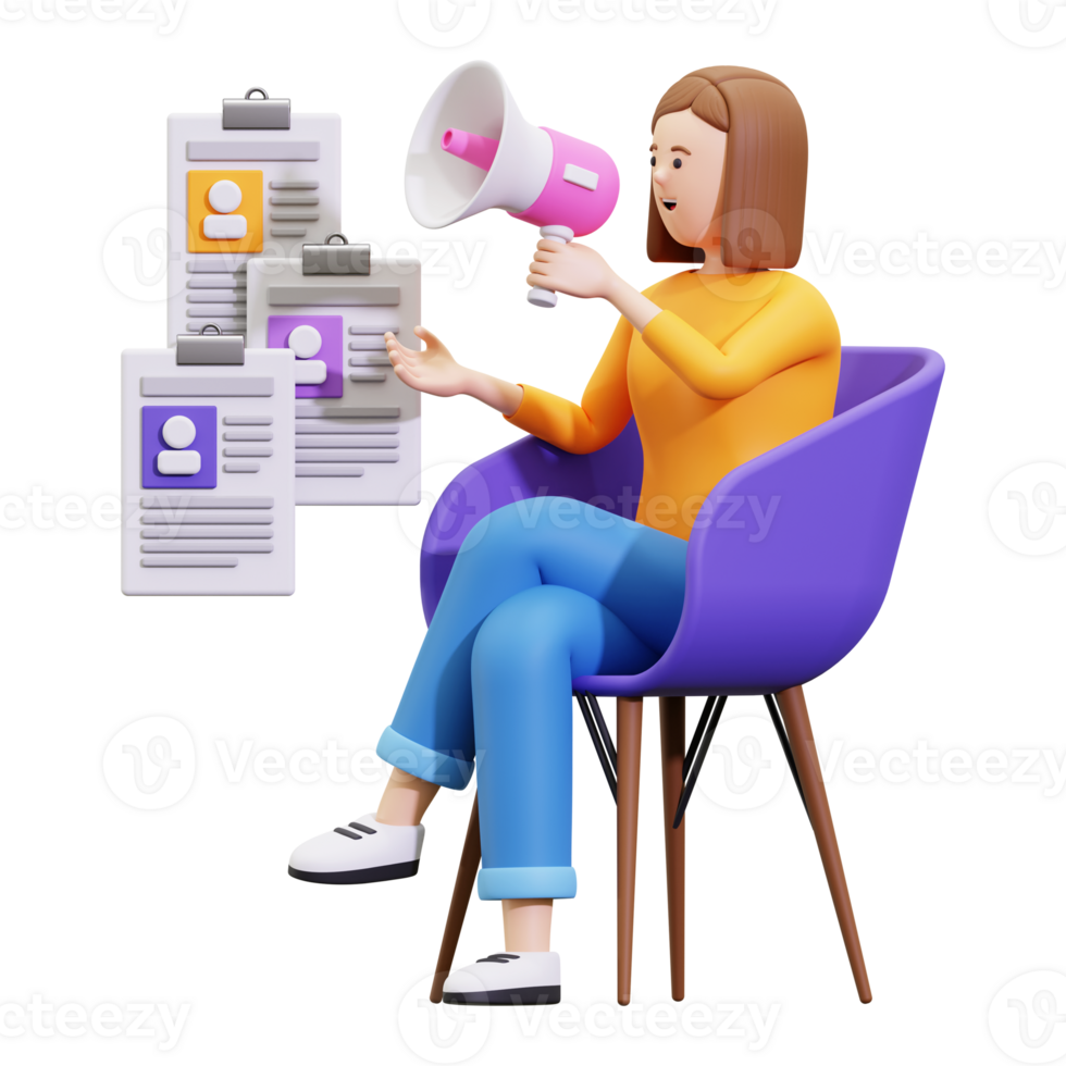3d Employee Hiring Process Illustration png