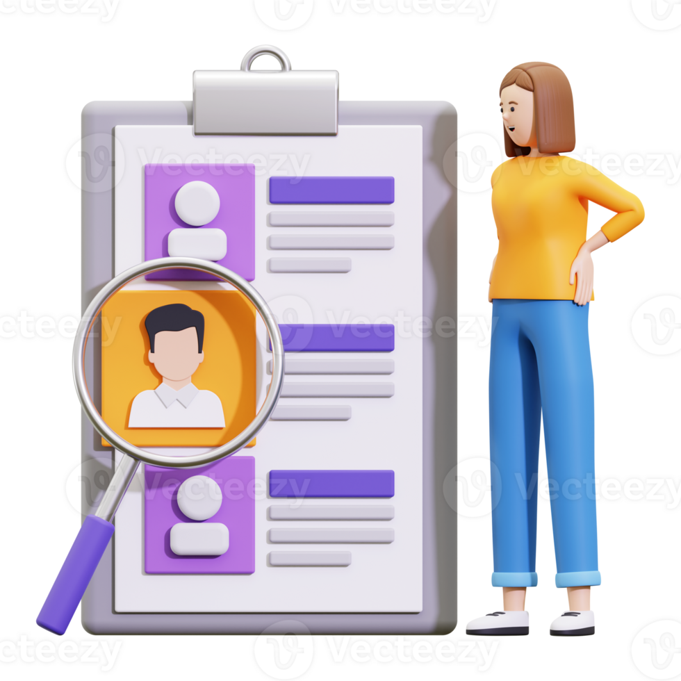 3d Online Hiring And Recruitment Illustration png