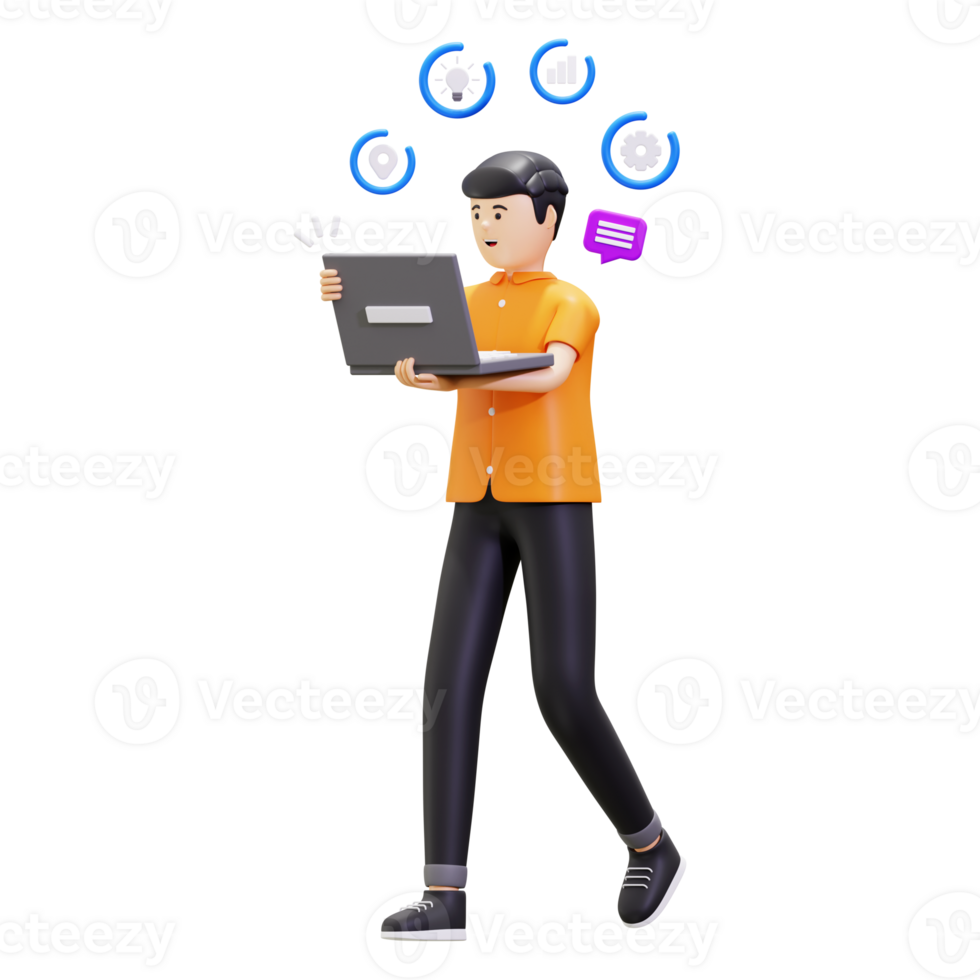 3d Man Thinking About Mind Map Illustration png