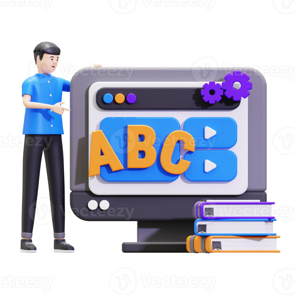 3d Online Course Illustration png