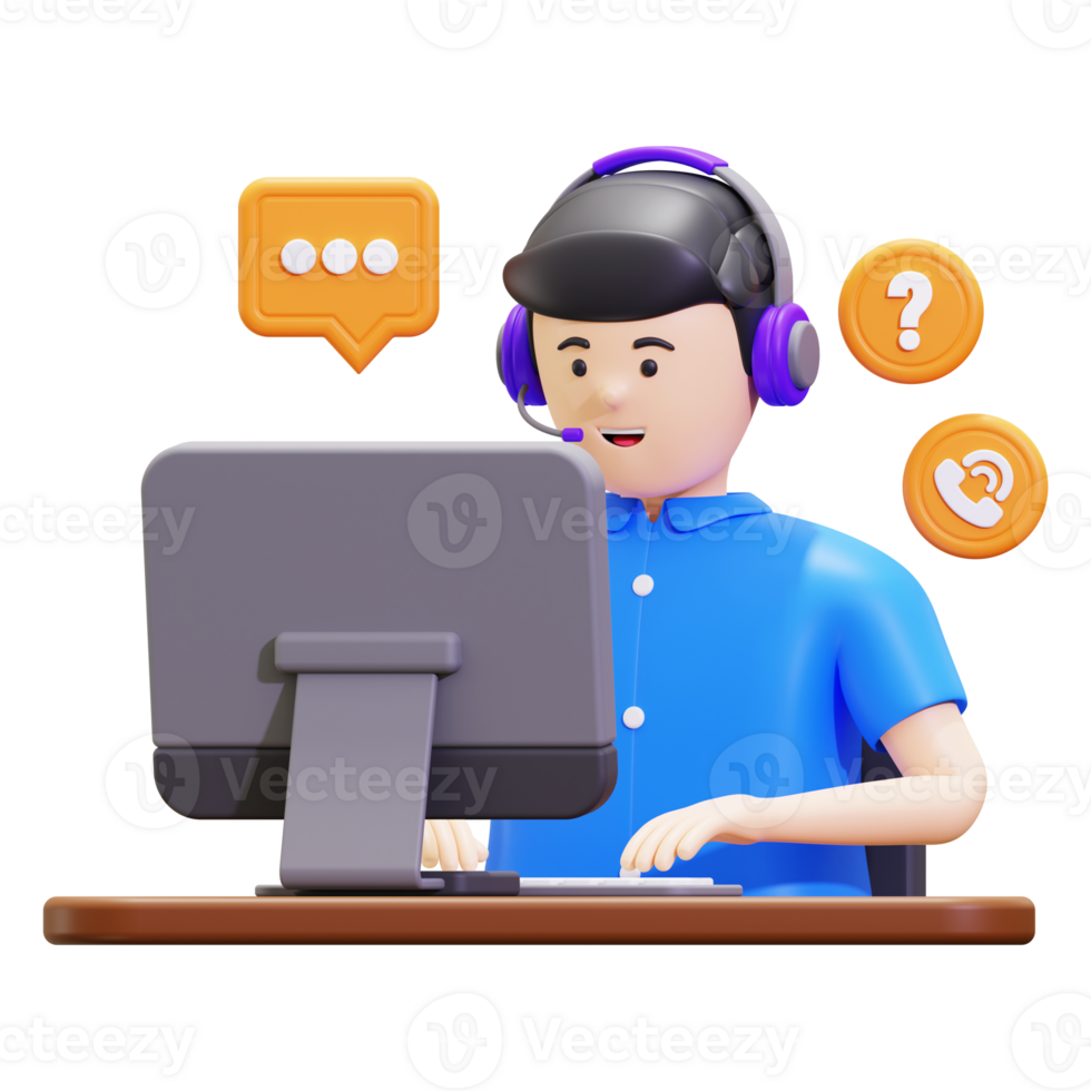 3d Customer Support Illustration png