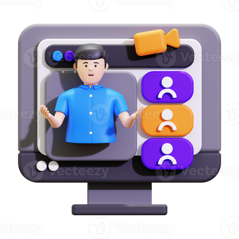 3d Online Webinar Illustration png