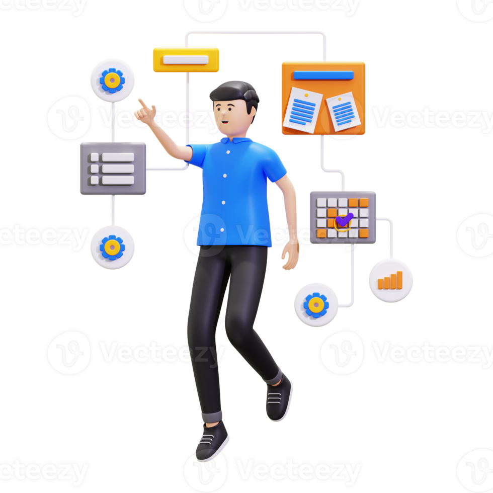 3d Organizing Project Illustration png