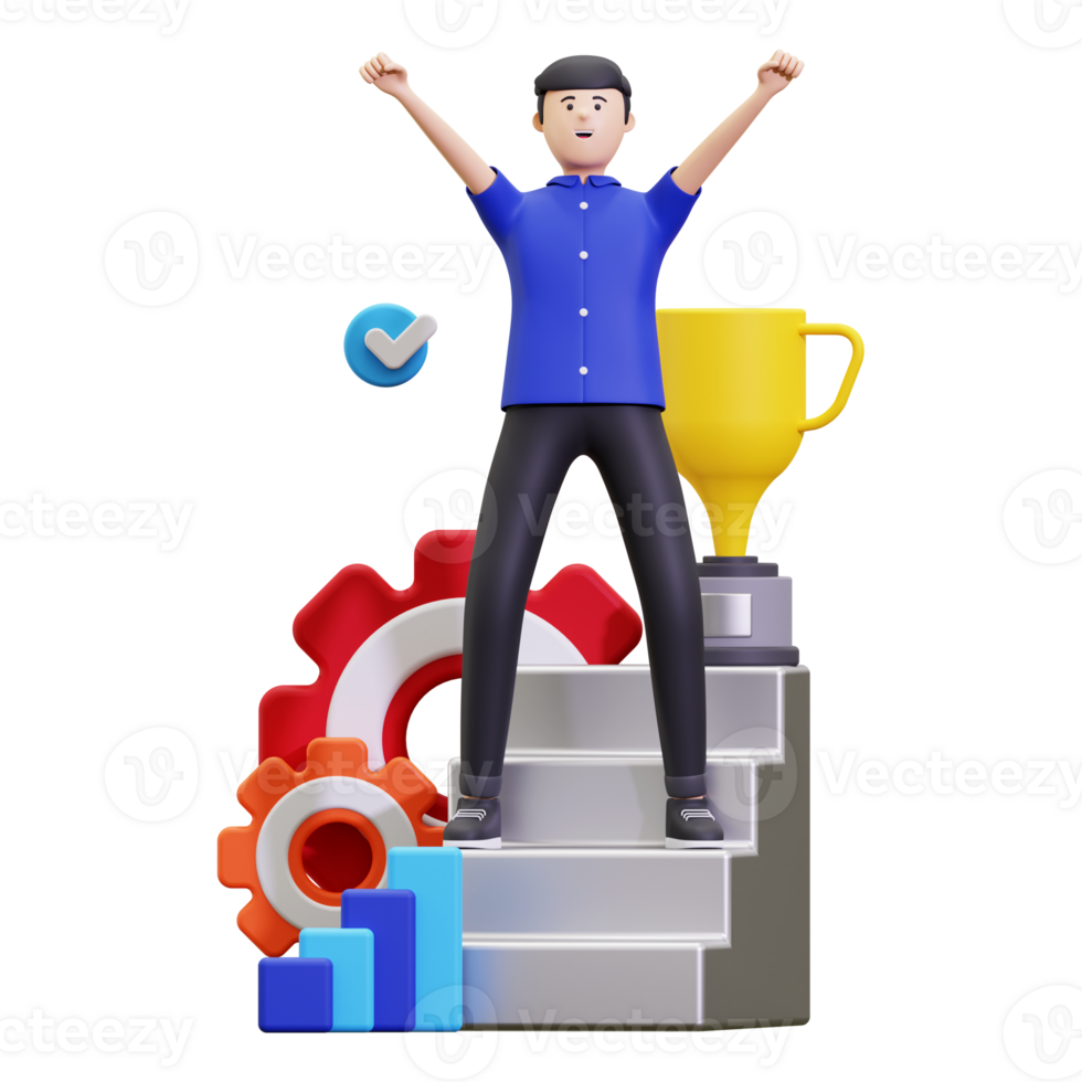 3d Successful businessman illustration png