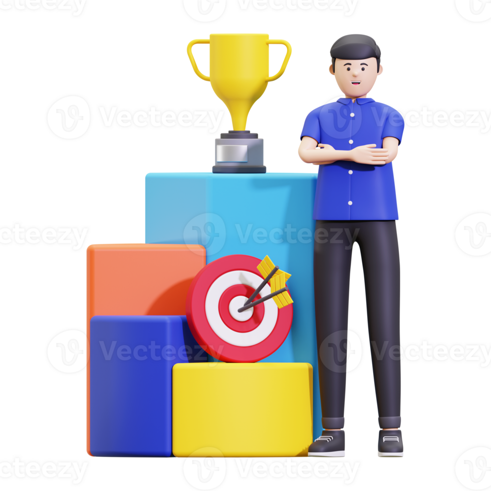 3d Business Achievement illustration png