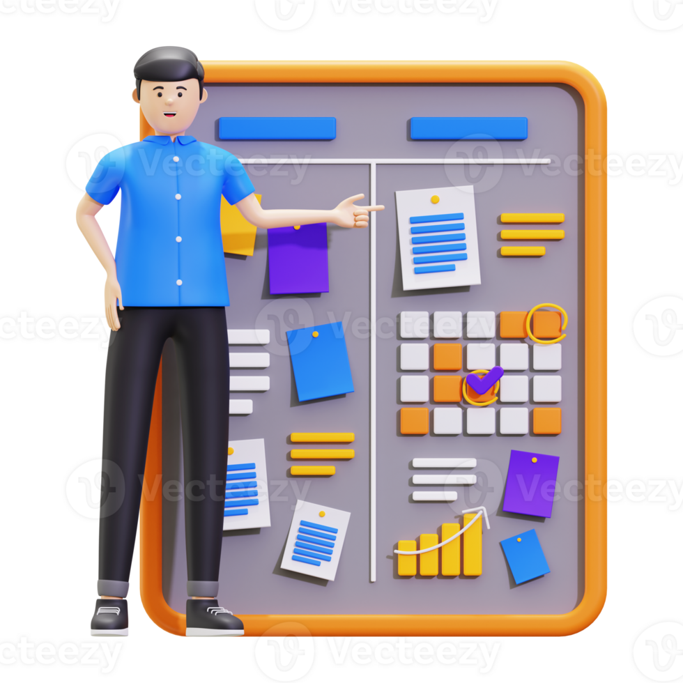 3d Organizing Project Management Illustration png