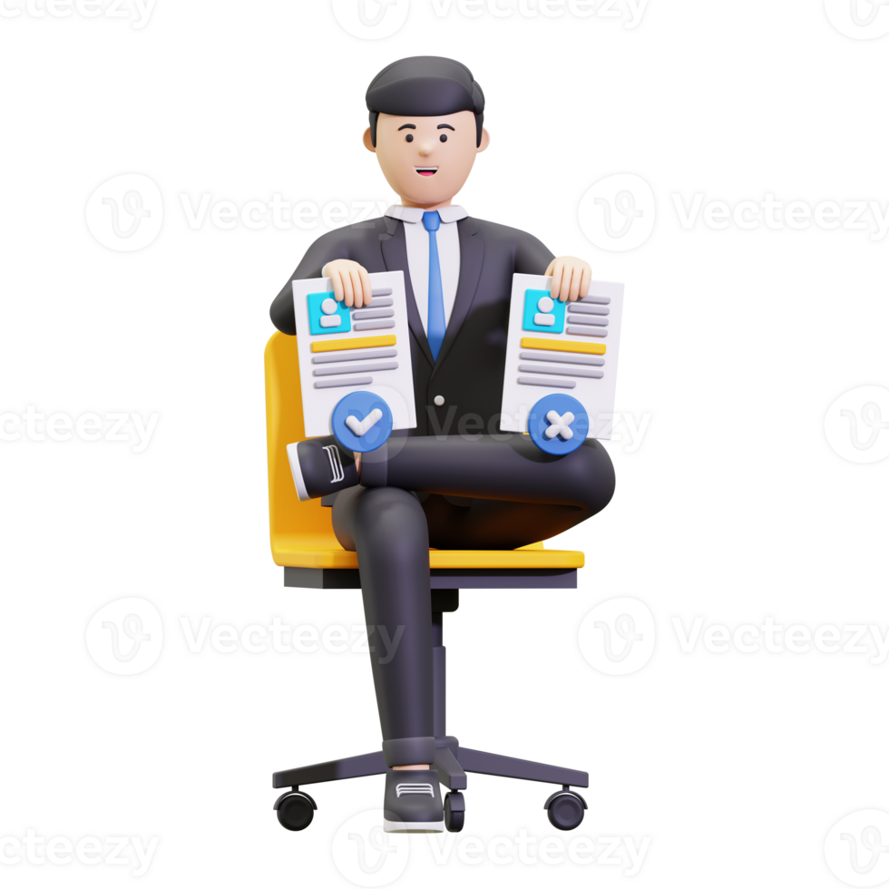 3d Employee Recruitment Selection Illustration png