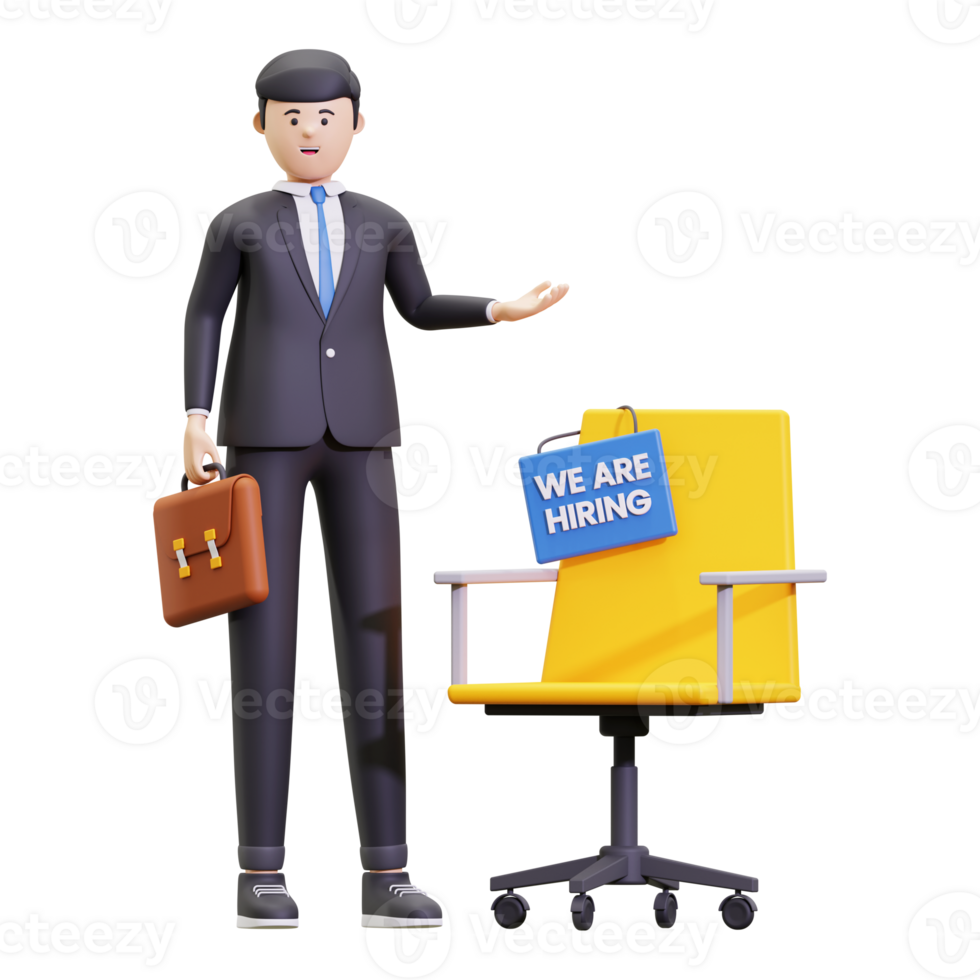 3d Professional Employee Recruitment Illustration png