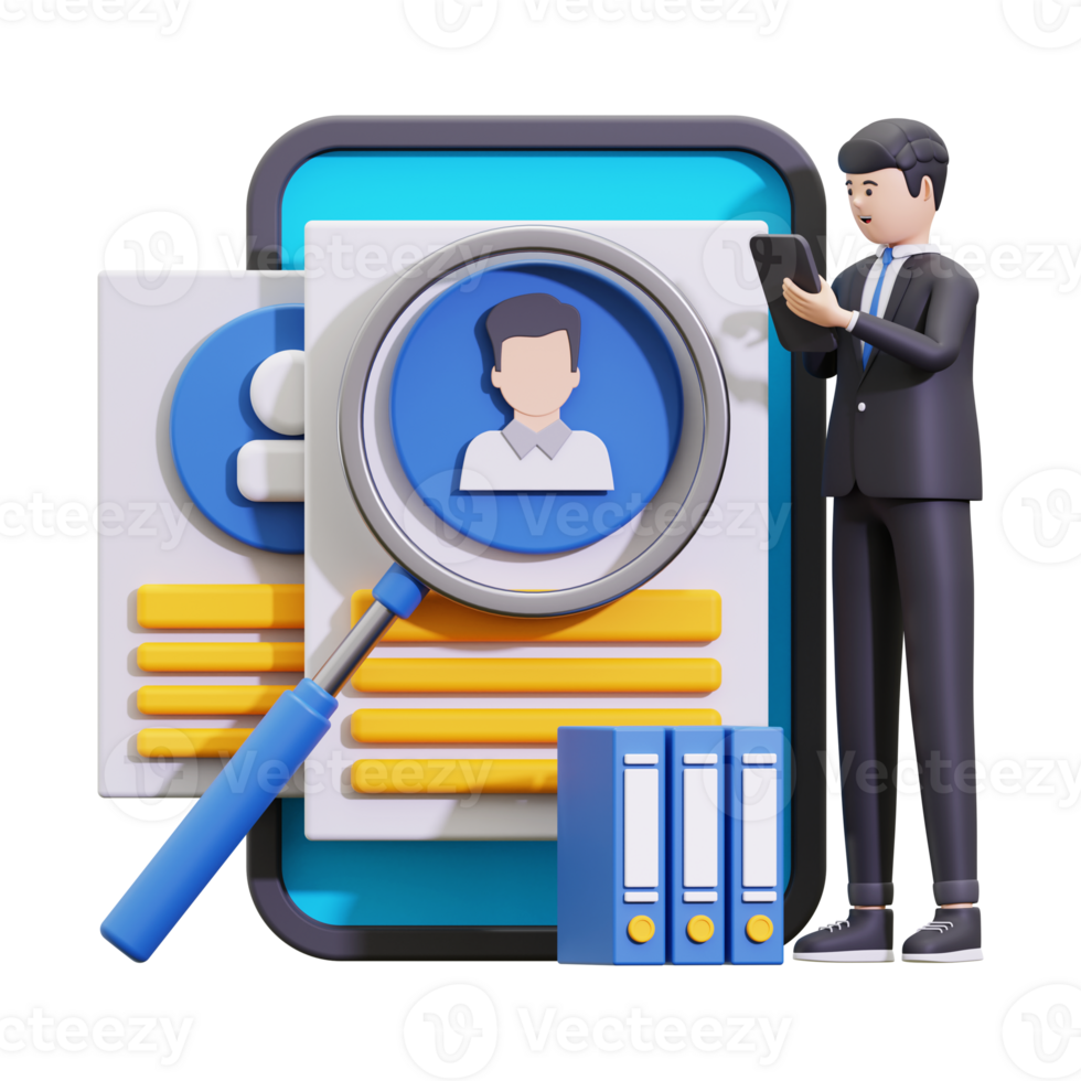 3d Employee Hiring Process Illustration png