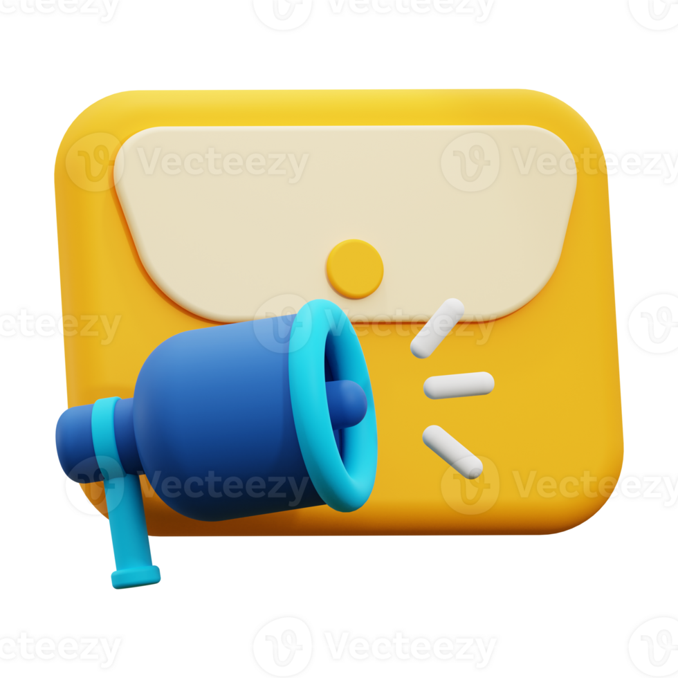 3d email ads icon. Suitable for advertising campaigns, marketing materials and promotions png