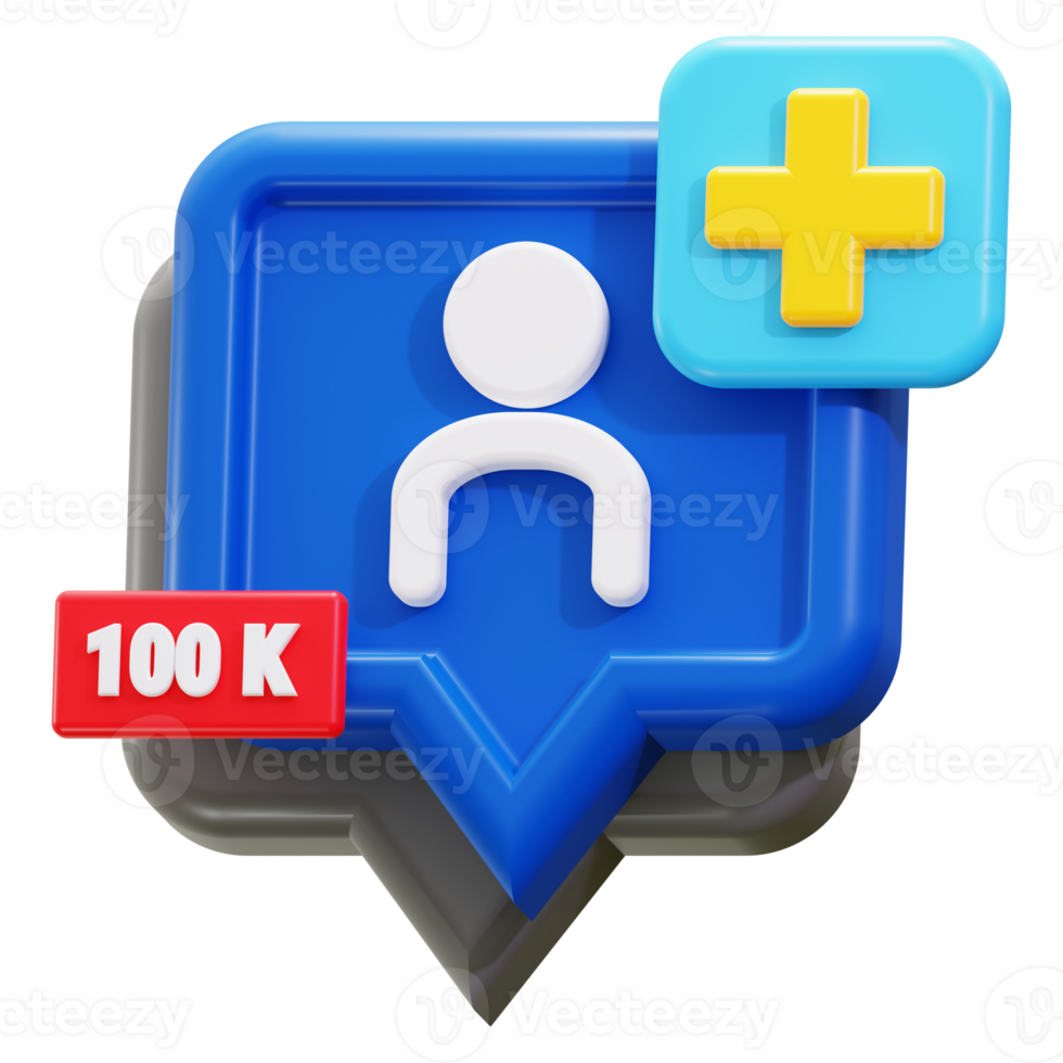 3d Followers icon. stylized simple 3d png