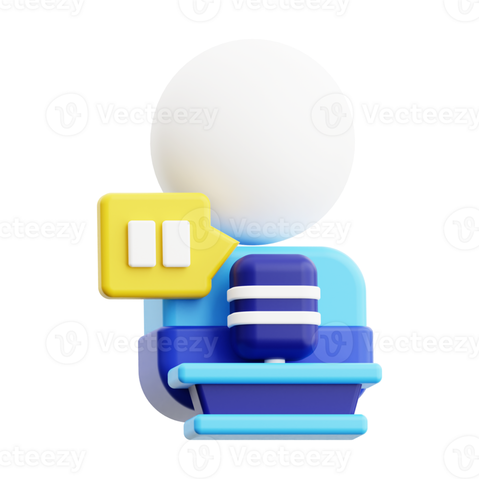 3d conference icon. Ideal for podcast cover art or music related designs png