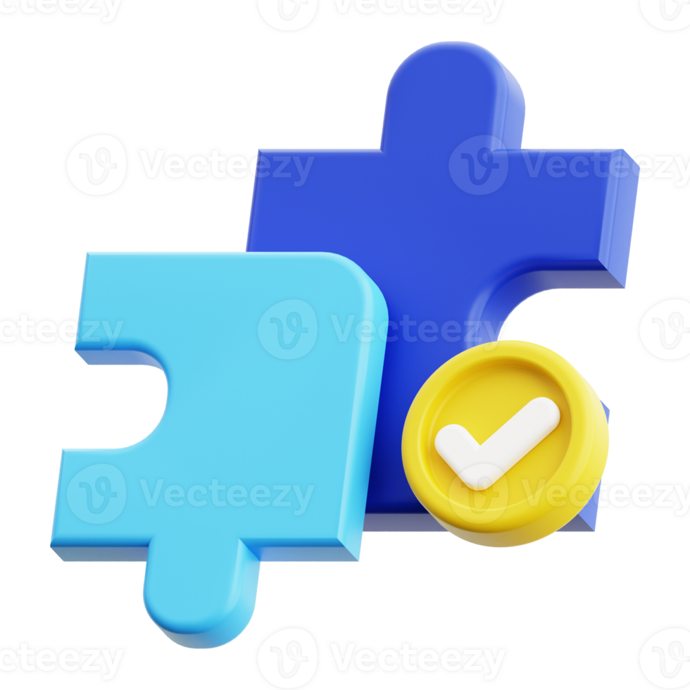 3d problem solving icon. Ideal for concepts of teamwork and completion png