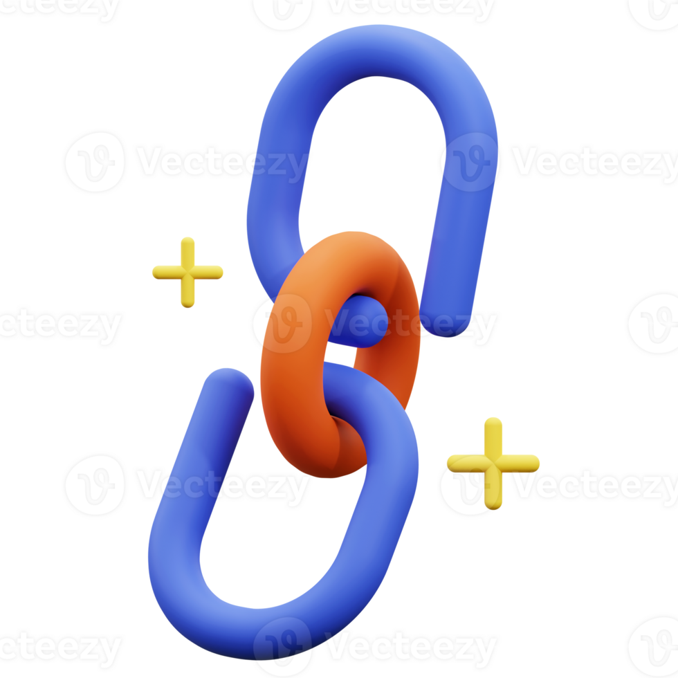 3d link for connection icon. suitable for business and teamwork concepts png