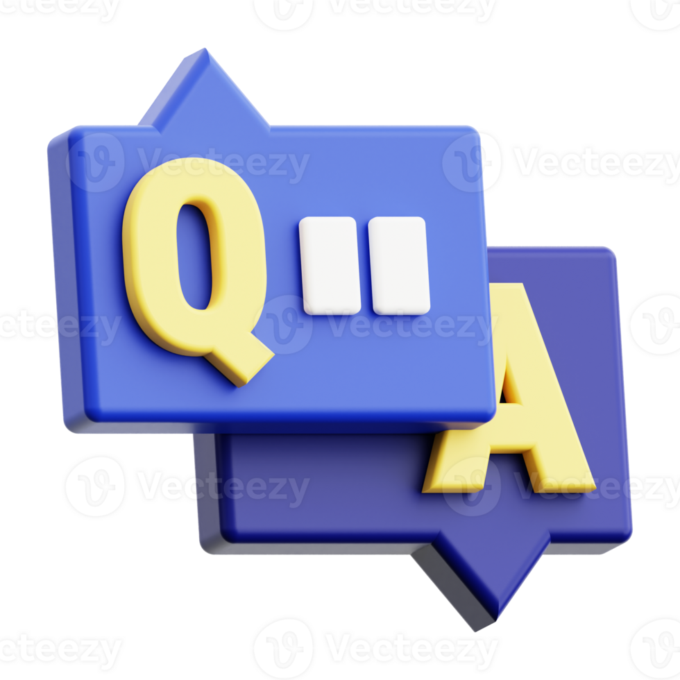 3d question and answers icon. suitable for educational presentations, FAQ websites, communication graphics, customer service concepts png