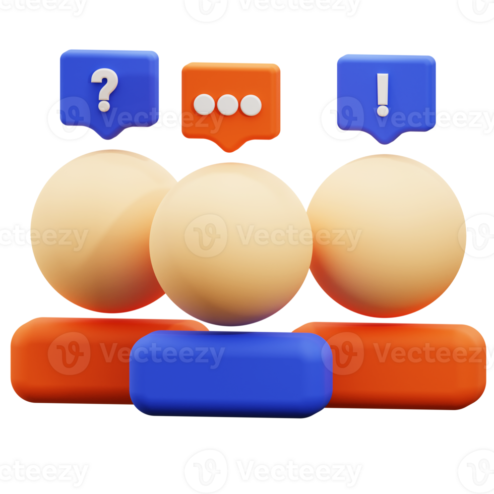 3d discussion forum icon. Perfect for educational material, presentations, and social media content png