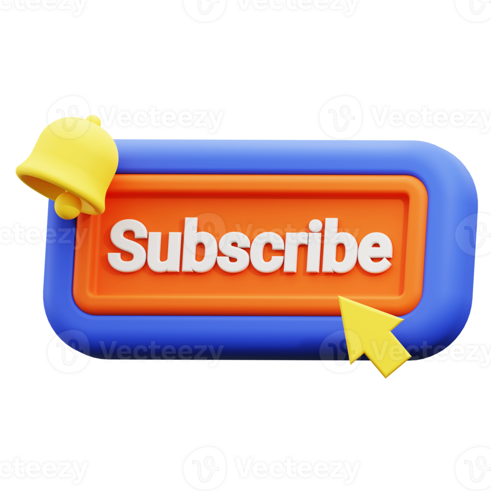3d subscribe icon. Perfect for websites, blogs, newsletters, or social media to prompt subscriptions png