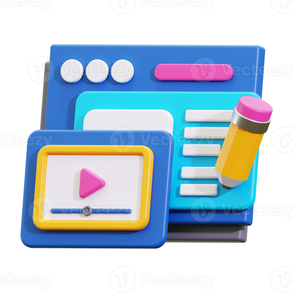 3d blogging icon. Perfect for creative and multimedia concepts png