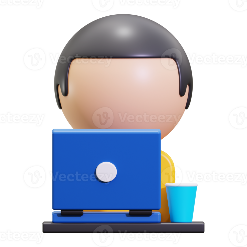3d digital nomad icon. Suitable for technology blogs, social media posts, and digital marketing materials png