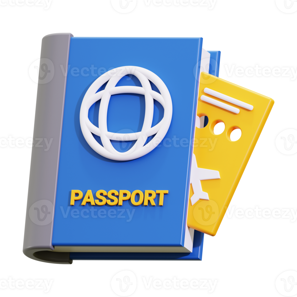 3d passport icon. perfect for travel and adventure themed designs and concepts png