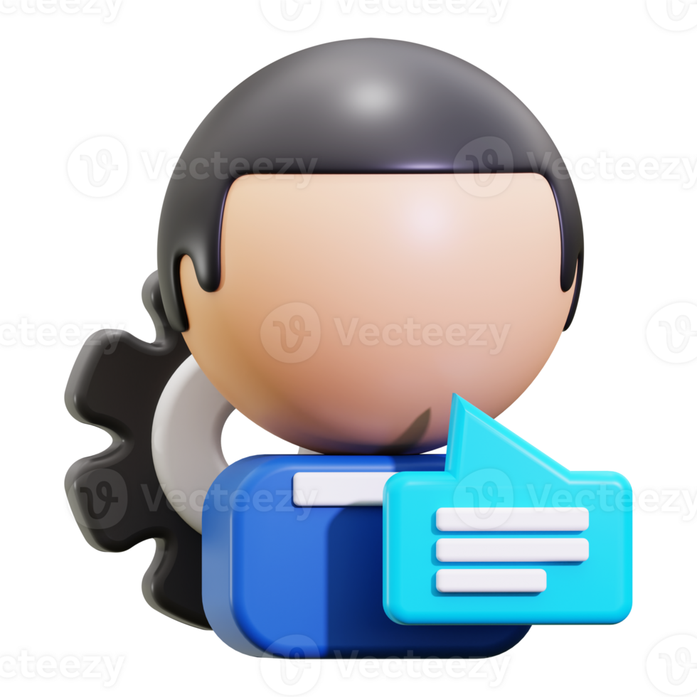 3d consultant icon. Ideal for tech related content, communication themes, and social media concepts png