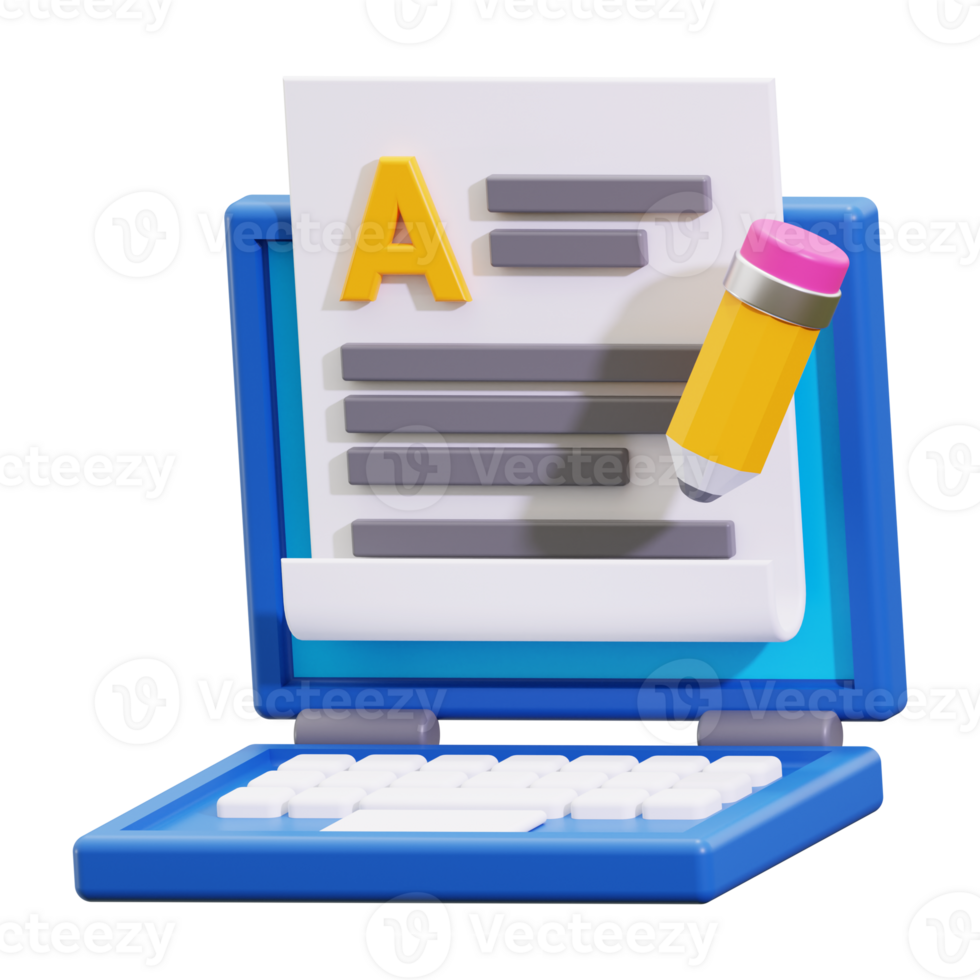 3d copywriting icon. Perfect for education, technology, student success, and productivity concepts png