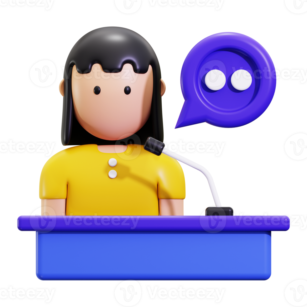 3d Conference icon. Perfect for presentations, public speaking, conferences, and communication themed designs png
