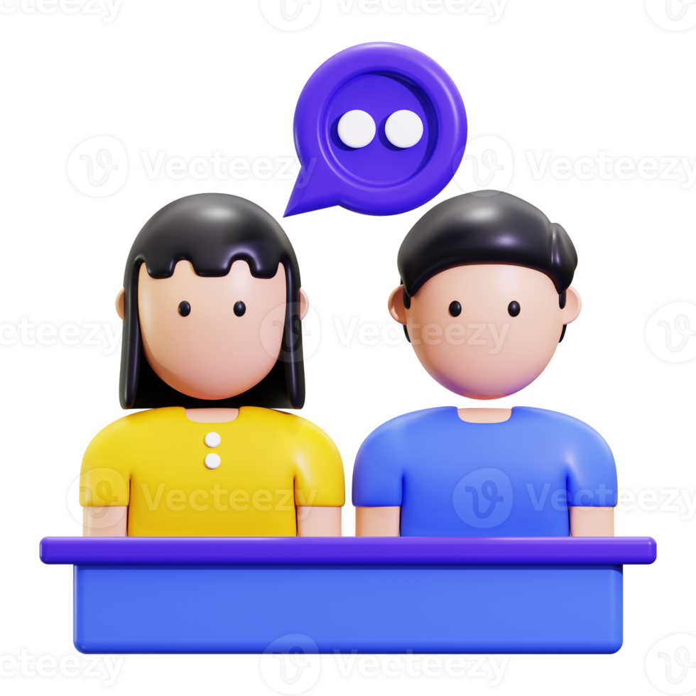 3d Meeting icon. Suitable for social media or communication concepts png